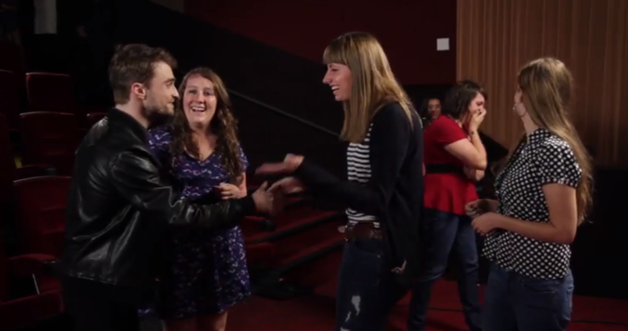 Daniel Radcliffe surprises fans at the What If screening.