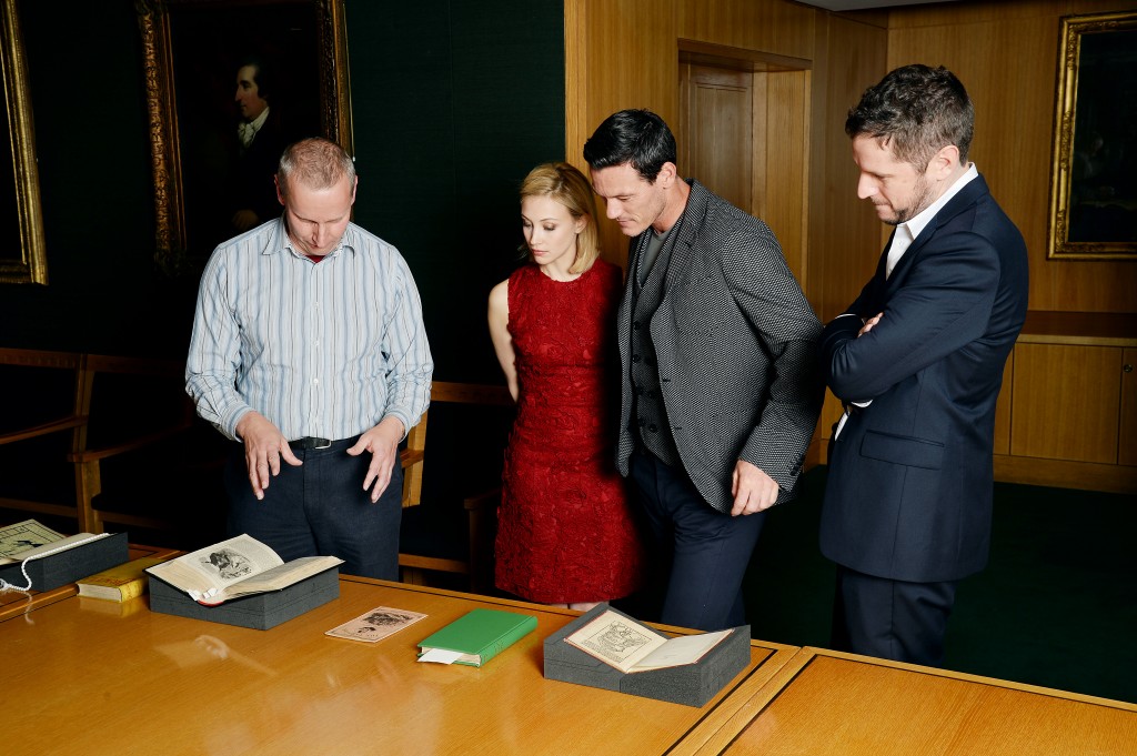 Luke Evans, Sarah Gadon and Director Gary Shore British Library Dracula Exhibition Private View