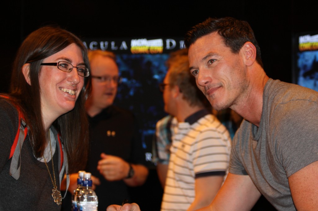 Luke Evans signing autographs at MCM Comic Con (Photo: Lisa-Marie Burrows)