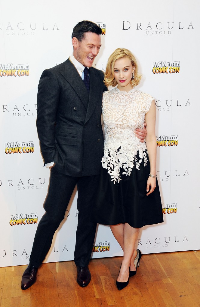 Luke Evans and Sarah Gadon attend the UK premiere of Dracula Untold at Odeon West End on October 1, 2014 in London, England.  (Photo by Dave J Hogan/Getty Images for Universal Pictures) *** Local Caption *** Luke Evans; Sarah Gadon (Photo by Dave J Hogan/Getty Images for Universal Pictures) 