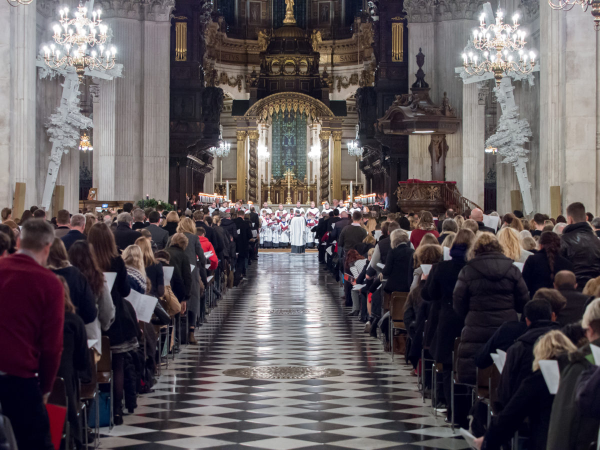 carol concert at St. Paul’s Cathedral for Cancer Research UK
